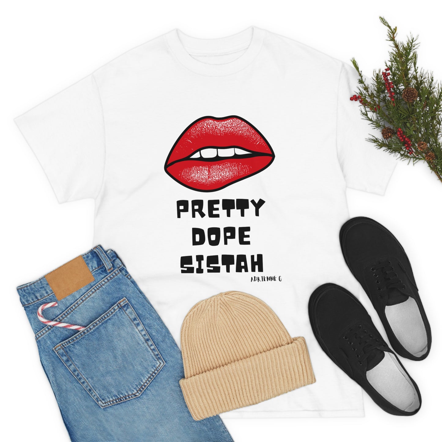 Pretty Dope Sistah (Lip) Unisex Heavy Cotton Tee